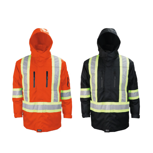 Manteau de travail 4 en 1 haute visibilité avec doublure réversible GATTS